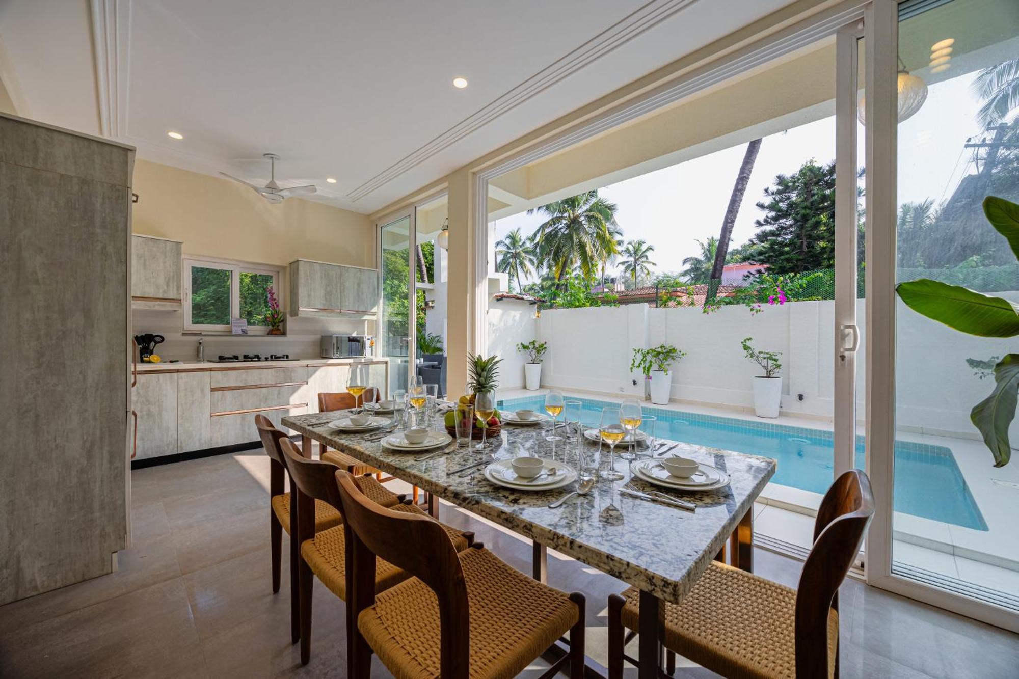 Elivaas 4 Bhk Villa Near Beach With Private Pool & Bar - Casa Boa Vida Кандолим Экстерьер фото